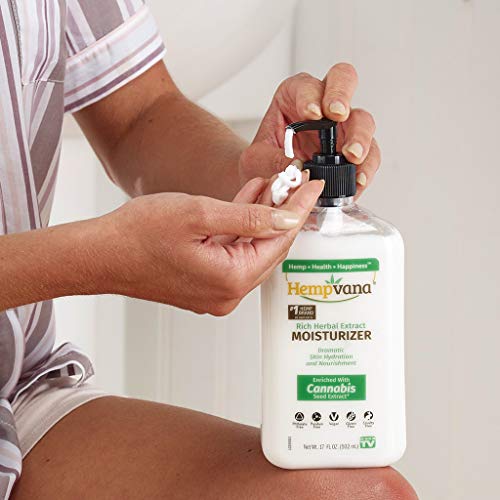Hempvana Rich Herbal Extract Moisturizer—Body Lotion for Dry Skin—Body & Hand Moisturizer Enriched with Cannabis Seed Extract — with Aloe Vera & Vitamin E—Body Lotion for Women—Body Lotion for Men