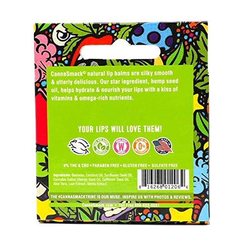 CannaSmack Natural Hemp Lip Balm - Sooth, Protect, & Moisturize Your Lips. 5 Flavors - Mango, Tropical, Pineapple, Berry, & Cherry - Beeswax, Hemp Seed Oil, Coconut Oil, & Vitamin E - Cruelty Free