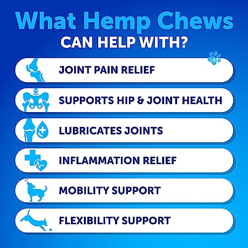 Artullano Hemp Hip and Joint Supplement for Dogs - Glucosamine for Dogs, Chondroitin - Hemp Oil - MSM - Mobility - Dog Joint Supplement - Dog Joint Pain Relief - Advanced Joint Health - Made in USA