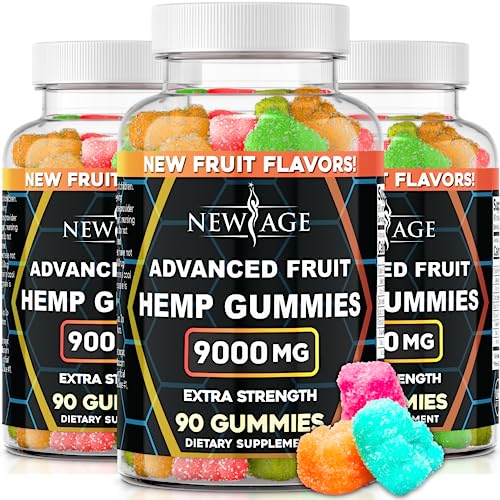 NEW AGE Naturals Advanced Fruit Flavored 3-Pack Hemp Big Gummies 9000mg - Natural Hemp Oil Infused Gummies (270 Gummies)