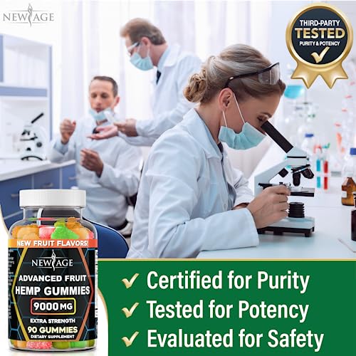 NEW AGE Naturals Advanced Fruit Flavored 3-Pack Hemp Big Gummies 9000mg - Natural Hemp Oil Infused Gummies (270 Gummies)