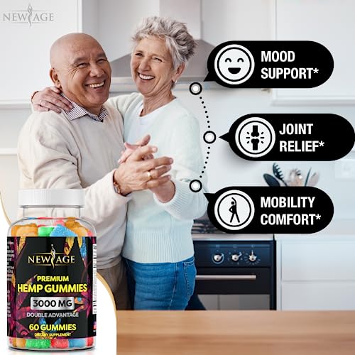 NEW AGE Naturals Advanced Hemp Big Gummies 3000mg -120ct- 100% Natural Hemp Oil Infused Gummies