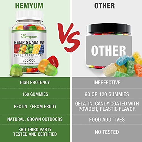 (2-Pack) Premium Hemp Gummies Extra Strength - High Potency Fruity Gummy with Hemp Oil - Organic Edibles Gummy - Non-GMO, Vegan, Low Sugar