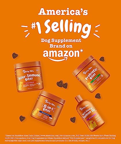 Zesty Paws Omega 3 Alaskan Fish Oil Chew Treats for Dogs - with AlaskOmega for EPA & DHA Fatty Acids - Hip & Joint Support + Skin & Coat Chicken Flavor - Hemp – 90 Count