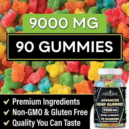 NEW AGE 9000 Advanced Hemp Gummies - All Natural - Grown and Made in The USA! (Original, 90 Count (Pack of 1))