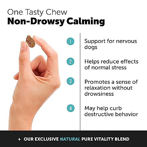 PetHonesty Hemp Calming Chews for Dogs - Natural Dog Anxiety Relief with Hemp + Valerian Root, Dog Calming Chews - Helps Aid with Stress, Thunder, Fireworks, Chewing, Barking (Chicken)