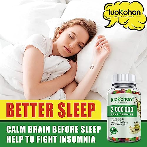 LUCKCHAN (3 Pack) High Potency Hemp Gummies 2,000,000 XXL Extra Strength - Natural Edibles Fruity Gummy with Organic Hemp Oil - Vegan, Non-GMO, Made in USA