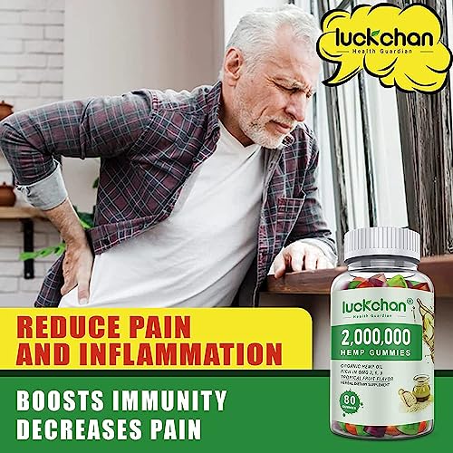 LUCKCHAN (3 Pack) High Potency Hemp Gummies 2,000,000 XXL Extra Strength - Natural Edibles Fruity Gummy with Organic Hemp Oil - Vegan, Non-GMO, Made in USA