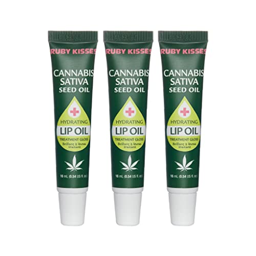 Ruby Kisses Hydrating Lip Oil Cannabis Sativa Hemp Seed RLO04D1 (3 PACK)