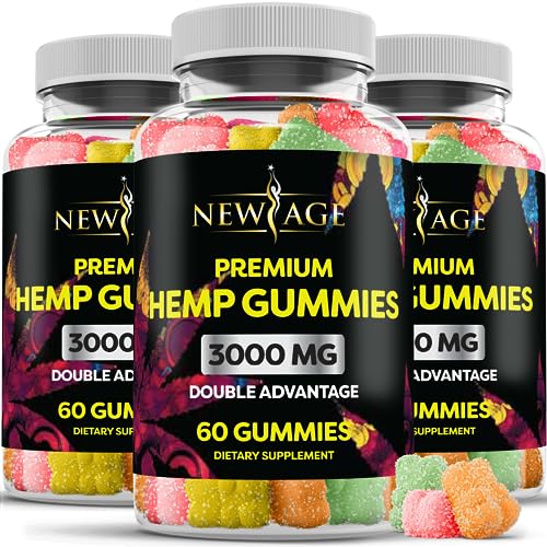 NEW AGE Naturals Advanced Hemp Big Gummies 3000mg - 180ct - Supports Healthy Energy Levels, Rest and Relaxation - Natural Hemp Oil Gummies