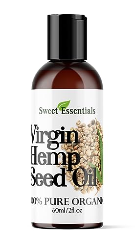 Organic Extra Unrefined Hemp Seed Oil (Food Grade) 2oz | Cannabis Sativa | Imported From Canada | 100% Pure Cold Pressed | Offers Relief From Dry & Cracked Skin, Eczema, Psoriasis, Dermatitis, Rosacea