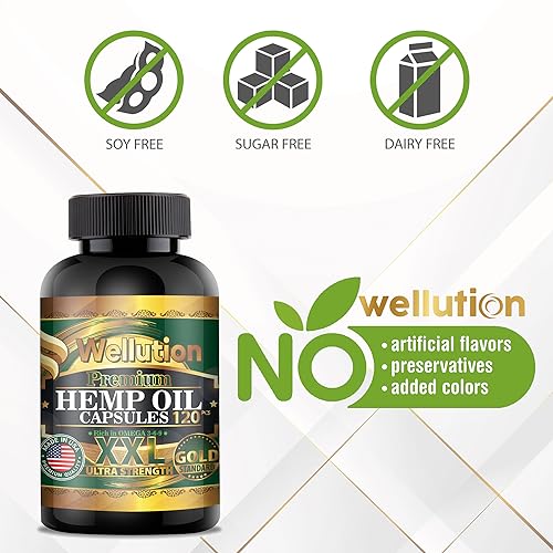 Hemp Oil Extract Capsules for Natural Support for Your Immune, Joint and Sleep Health Pill Tablets Natural Seed Oils Powder