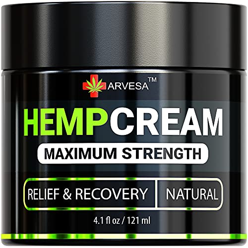 Natural Hemp Cream for Muscles, Joints, Foot, Back with Hemp, Arnica, Turmeric - Natural Hemp Oil Extract Gel - Made in The USA, 3.9oz