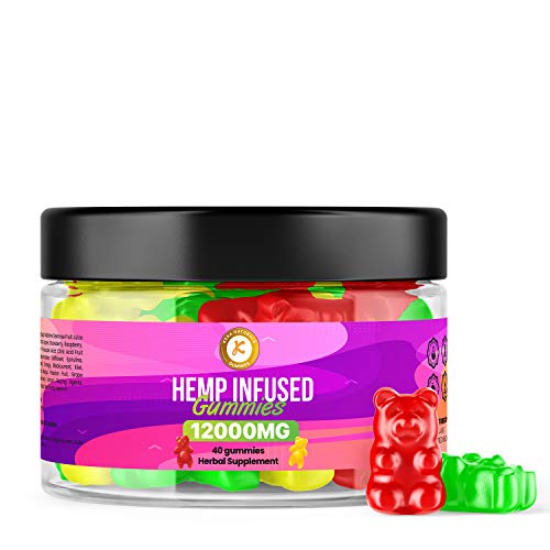 Premium Hemp Gummies | Dietary Supplement | 12000mg | 40 Gummies | Max Strength | Hemp Extract Made in UK | GMO Free | GMP Standard