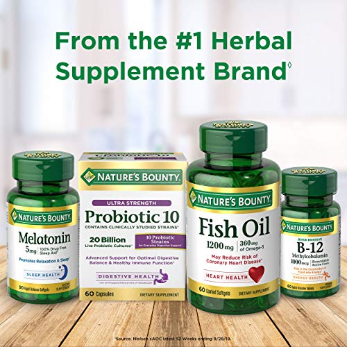 Nature's Bounty Hemp Seed Oil, Cold Pressed Oil 1000mg, 30 softgels, 30 Count