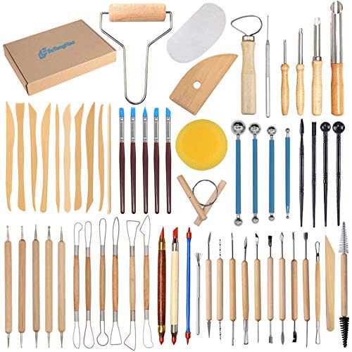 61-Piece Ceramic Clay Sculpting Tool Kit for Beginners
