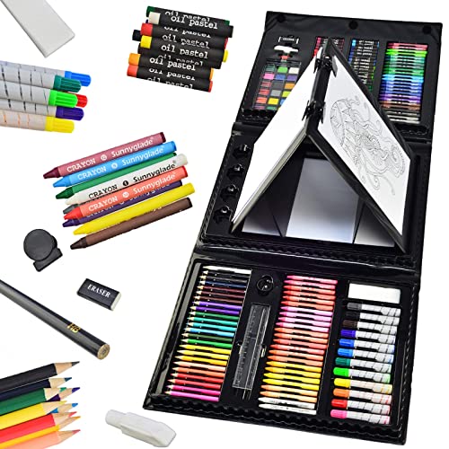 185-Piece Double-Sided Art Set by Sunnyglade