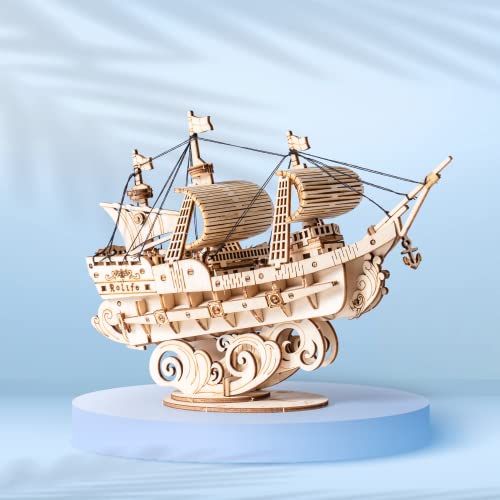 Wooden sailing ship puzzle model kit