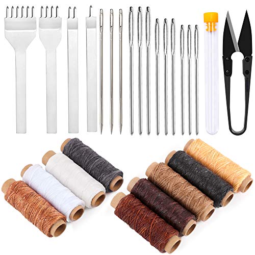 Leather Crafting Kit with Tools and Thread