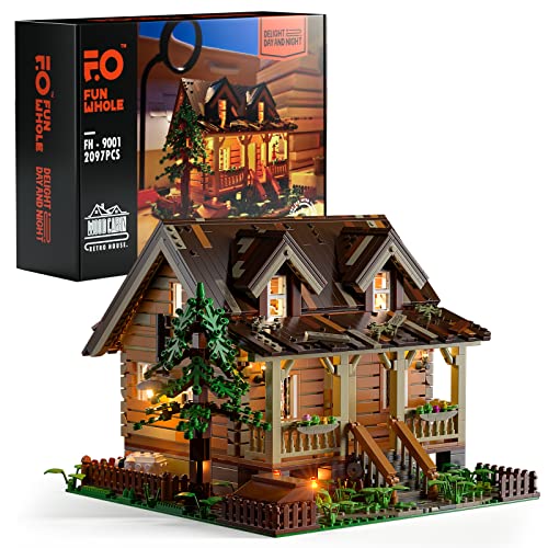Wooden Cabin with LED Lighting Kit - 2097 PCS