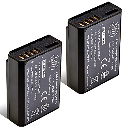 2 Canon LP-E10 Lithium Ion Batteries