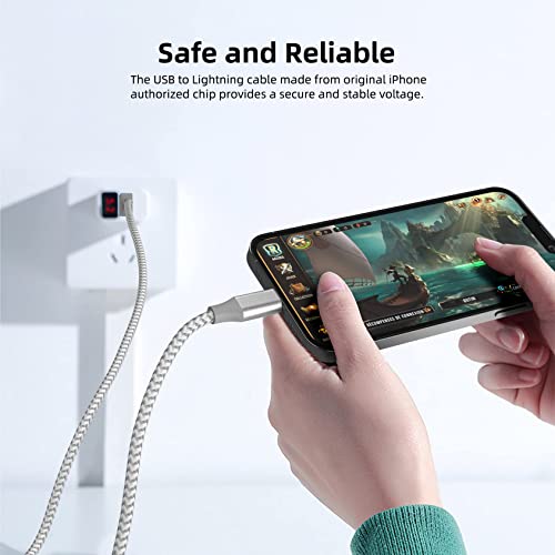 3 Pack 10ft Apple MFi Certified Lightning Cables