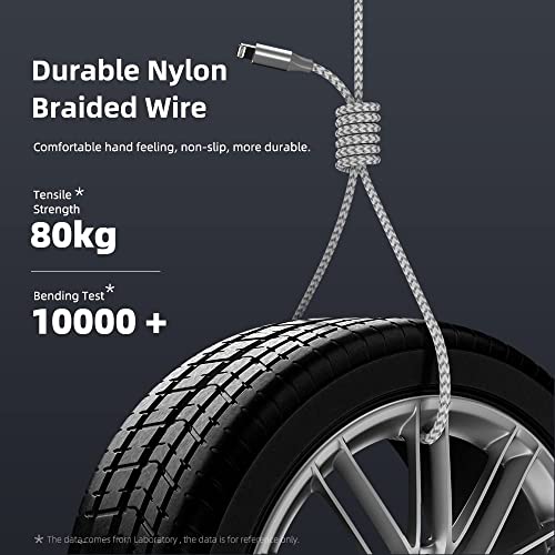 3 Pack 10ft Apple MFi Certified Lightning Cables