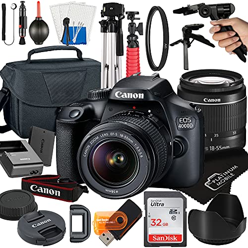 Canon EOS 4000D DSLR Camera with Lens Bundle