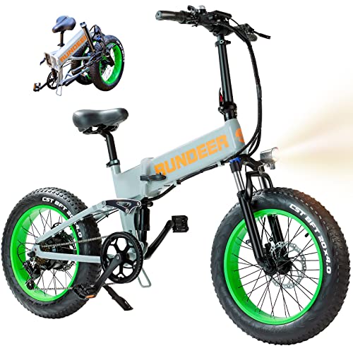 RUNDEER 750W Folding Ebike, 20in Fat Tire, Samsung Battery