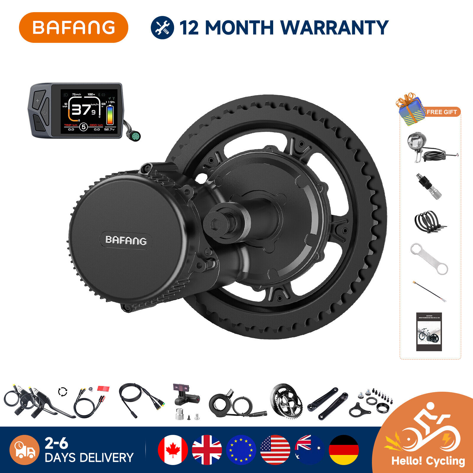Bafang 48V750W Mid Drive eBike Conversion Kit