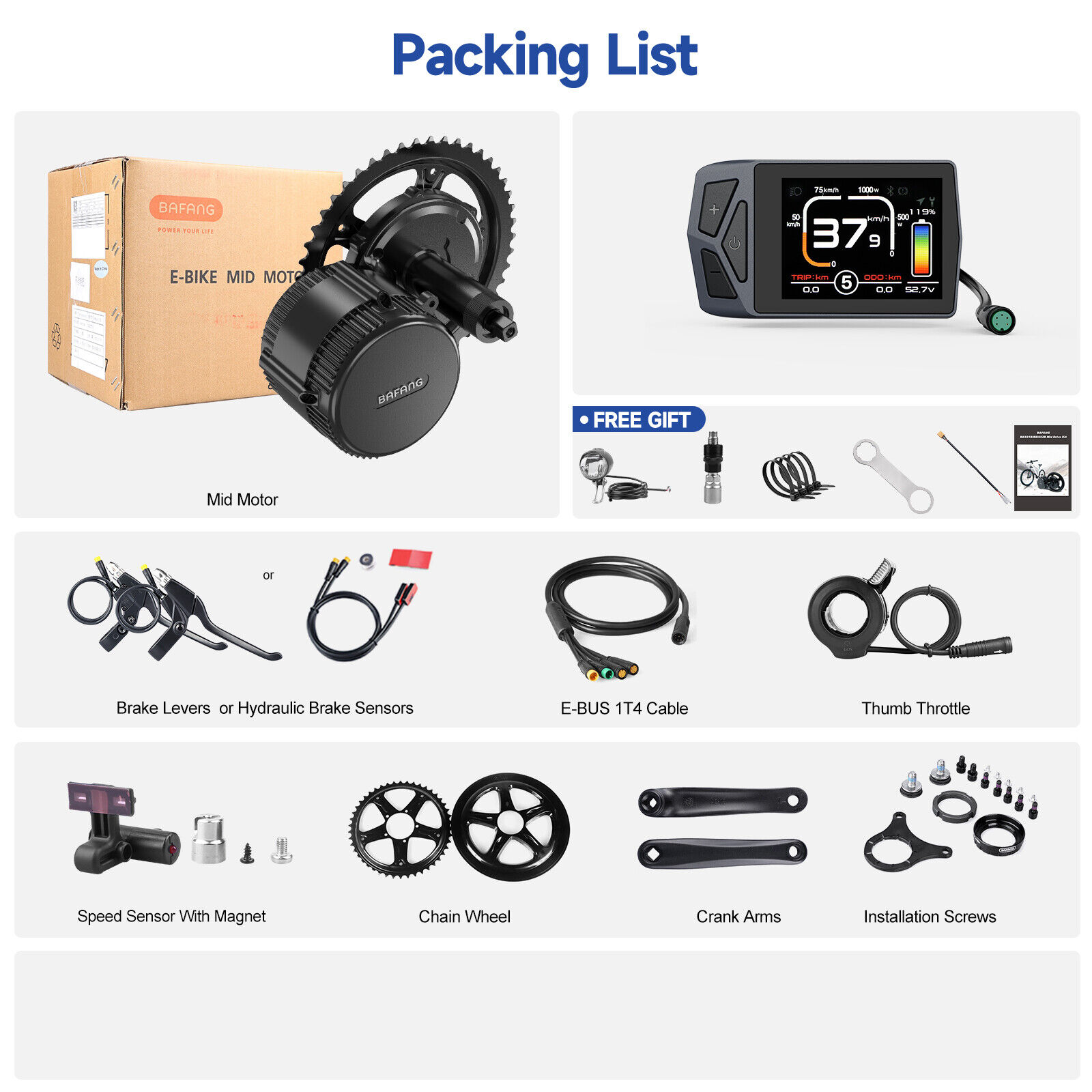 Bafang 48V750W Mid Drive eBike Conversion Kit