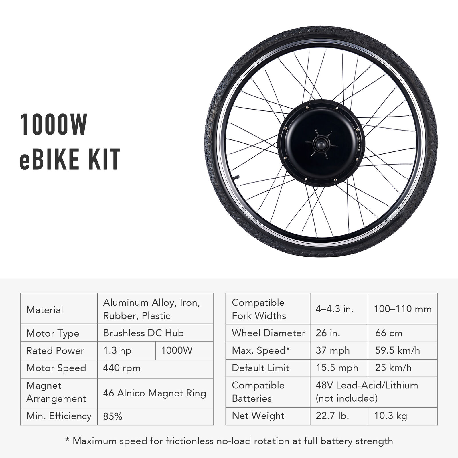 VIRIBUS 26" Front Wheel eBike Conversion Kit