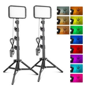 RGB Video Lighting Kit with Adjustable Tripod