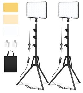 LED Video Lighting Kit with Adjustable Tripod