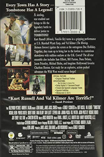 Western Tombstone Movie on DVD 1993 Reissue