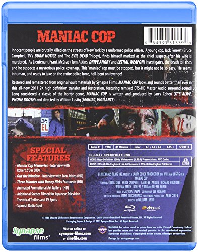 Maniac Cop Blu-ray Movie Classic Collectible Player Film