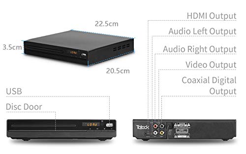 Tojock DVD Player with HD 1080p Up-Conversion