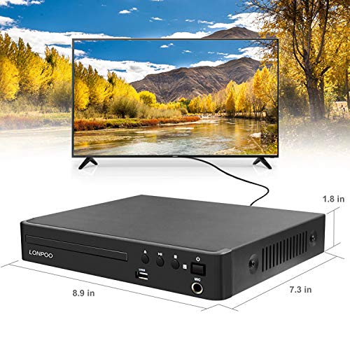 LONPOO DVD Player with HDMI and Microphone Port
