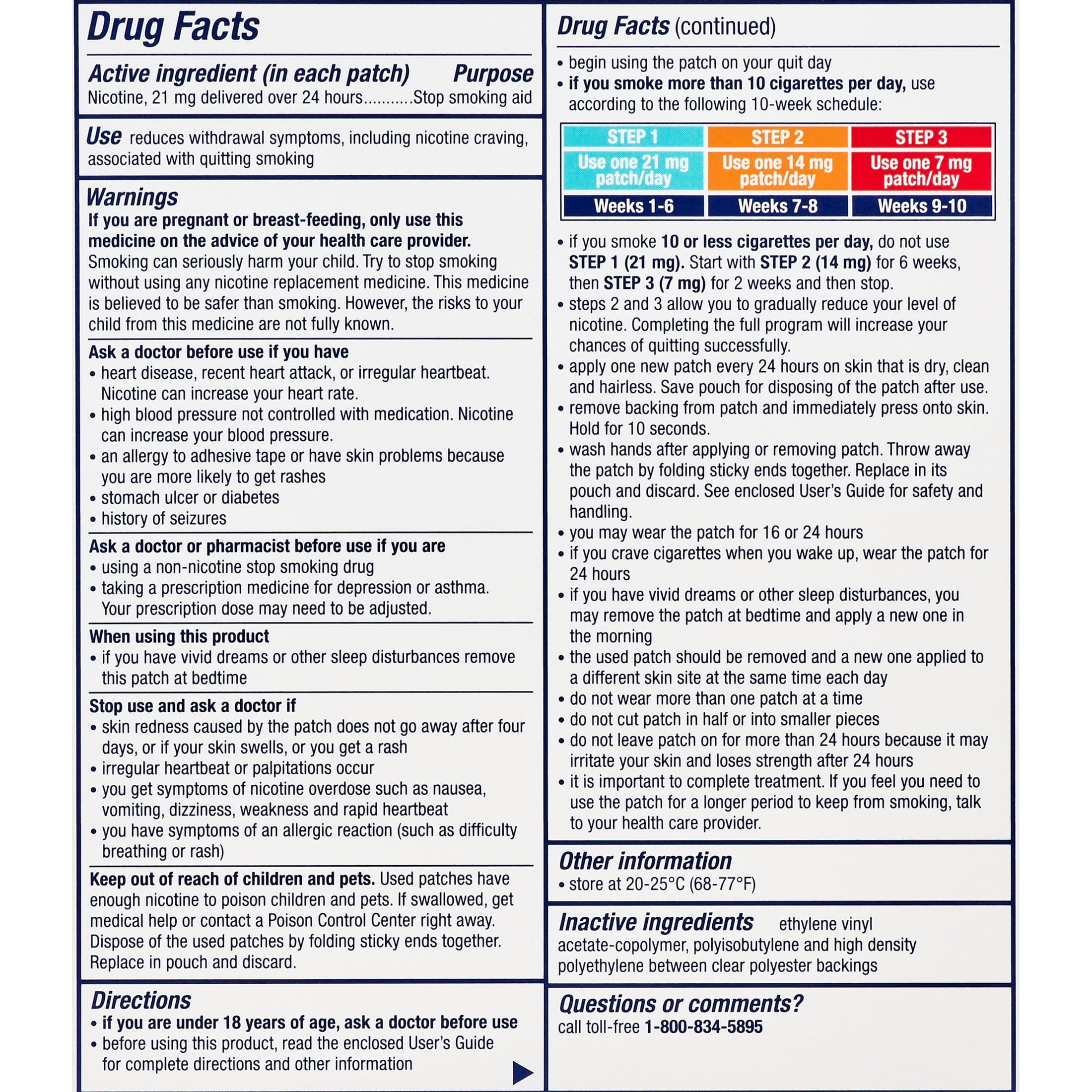 Nicoderm CQ Step 1 Nicotine Patches, 21mg, 14ct