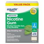 Equate Nicotine Gum 2 mg, Mint Flavor, 170 Count