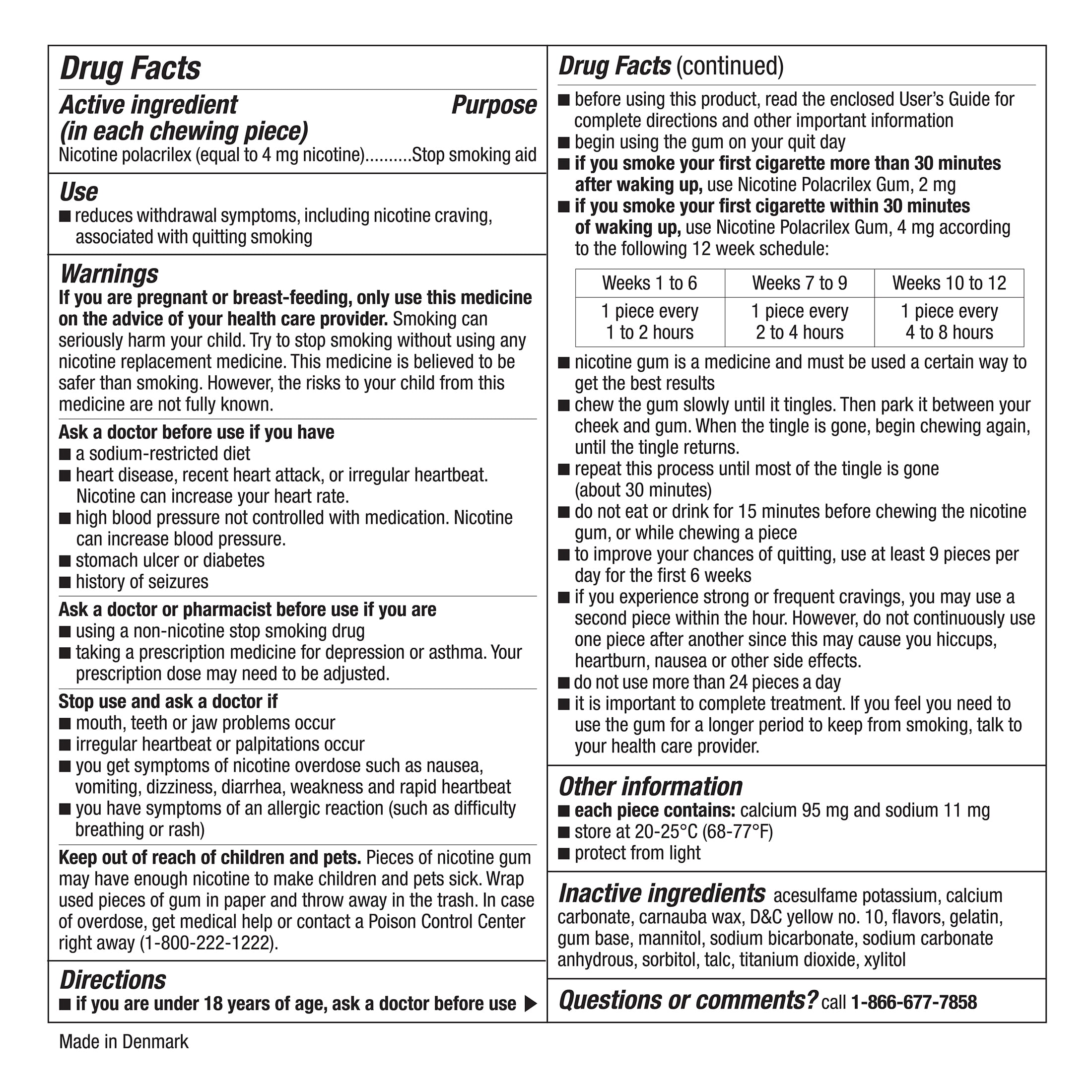 Nicotine Polacrilex Gum 4 mg, Mint Flavor, 160 Doses