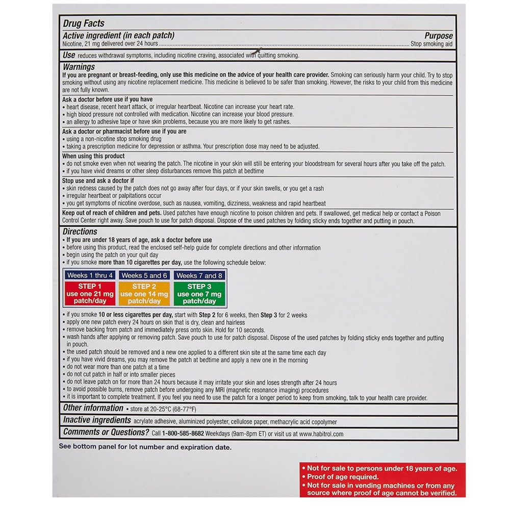 Habitrol Step 1 Nicotine Stop Smoking Patches, 21mg