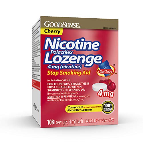 GoodSense 4mg Nicotine Lozenge for Quitting Smoking, 108ct
