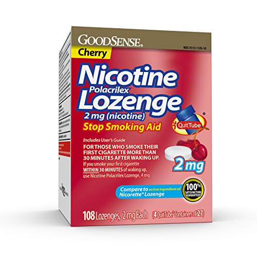 Cherry Nicotine Lozenge, 2mg, Stop Smoking Aid, 108ct