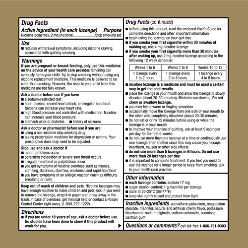 Cherry Nicotine Lozenge, 2mg, Stop Smoking Aid, 108ct