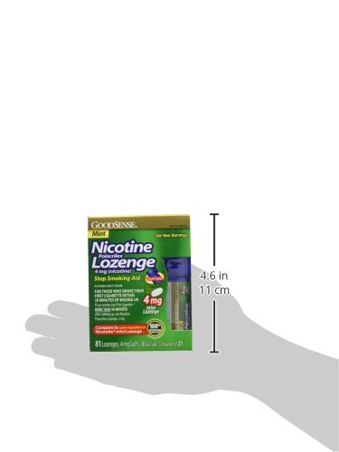 Mint Nicotine Lozenge, 4mg, Stop Smoking Aid, 81 Count