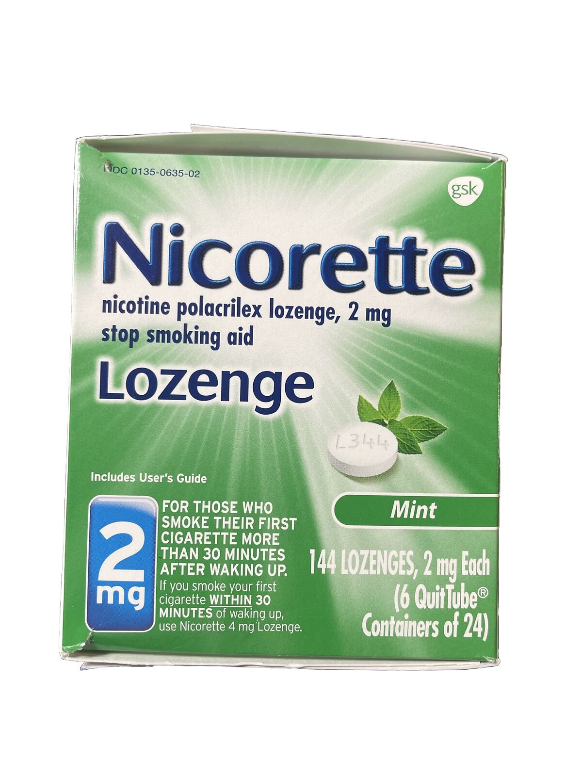 Nicorette Mint Stop Smoking Lozenge - 144 Count