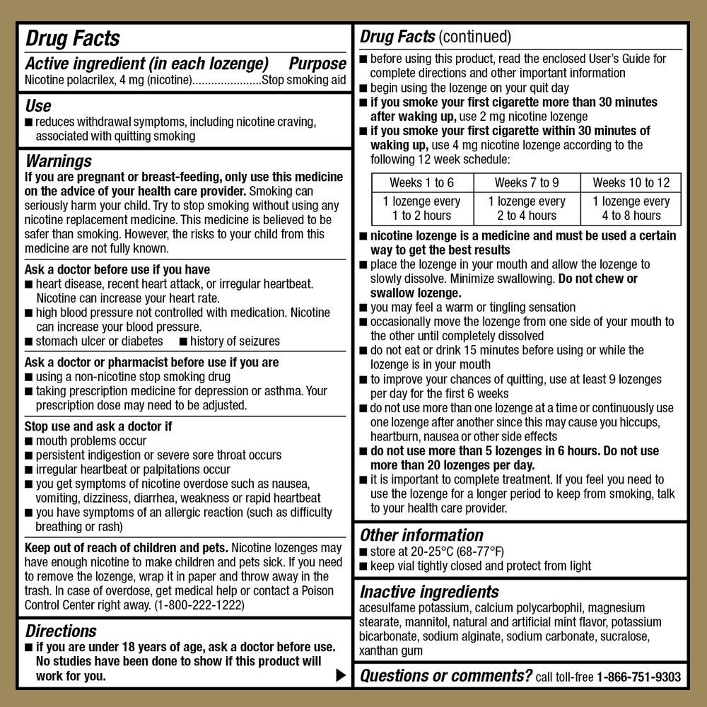 GoodSense Mint Mini Nicotine Lozenges, 4mg, 80 Ct