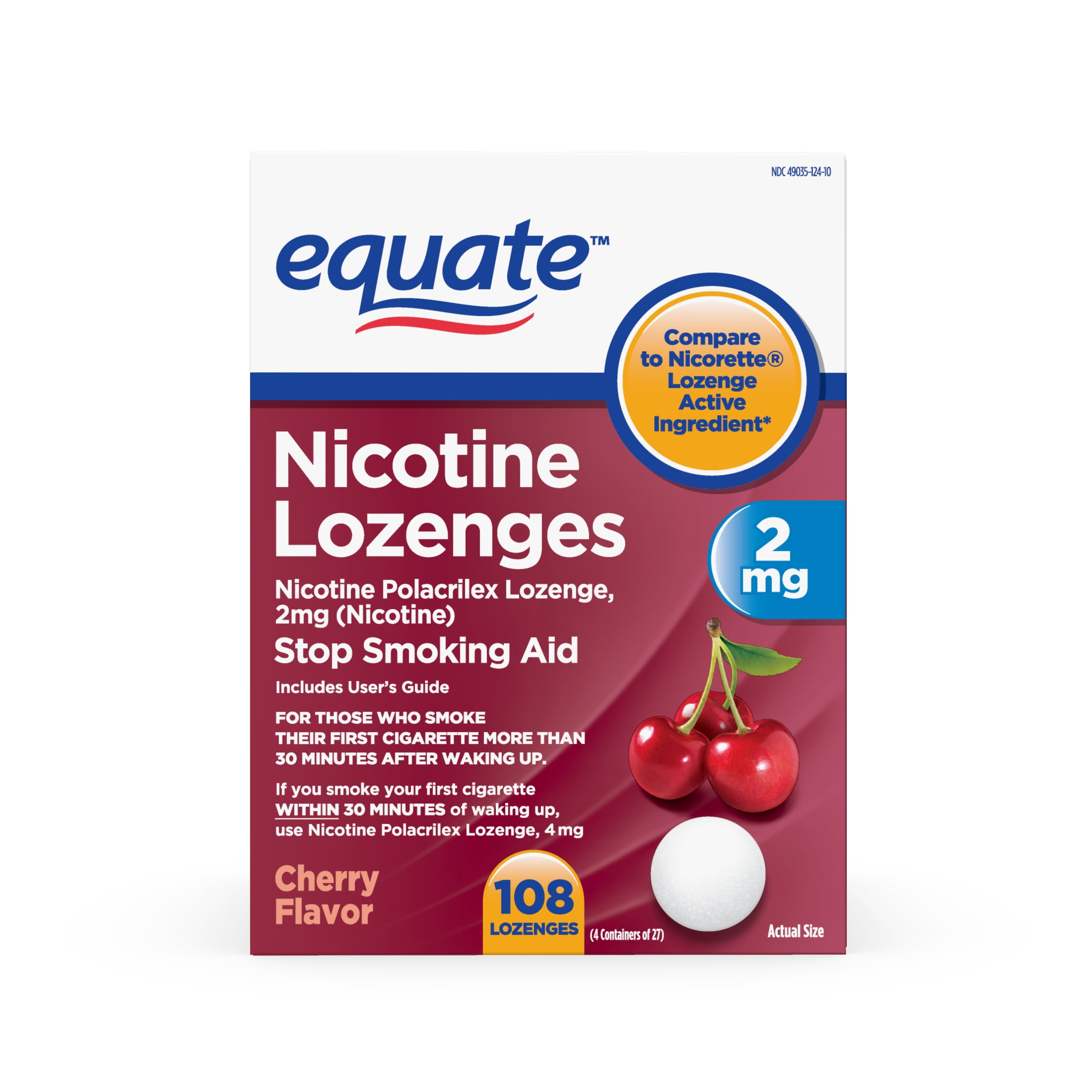 Cherry Flavored 2mg Nicotine Lozenges for Smoking Cessation