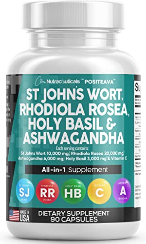 St Johns Wort Rhodiola Rosea Holy Basil Ashwagandha